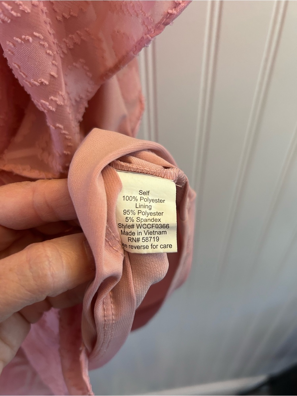 Gorgeous NY Collection Dusty Pink Textured Blouse with Decorative Accent 1X - Picture 7 of 9